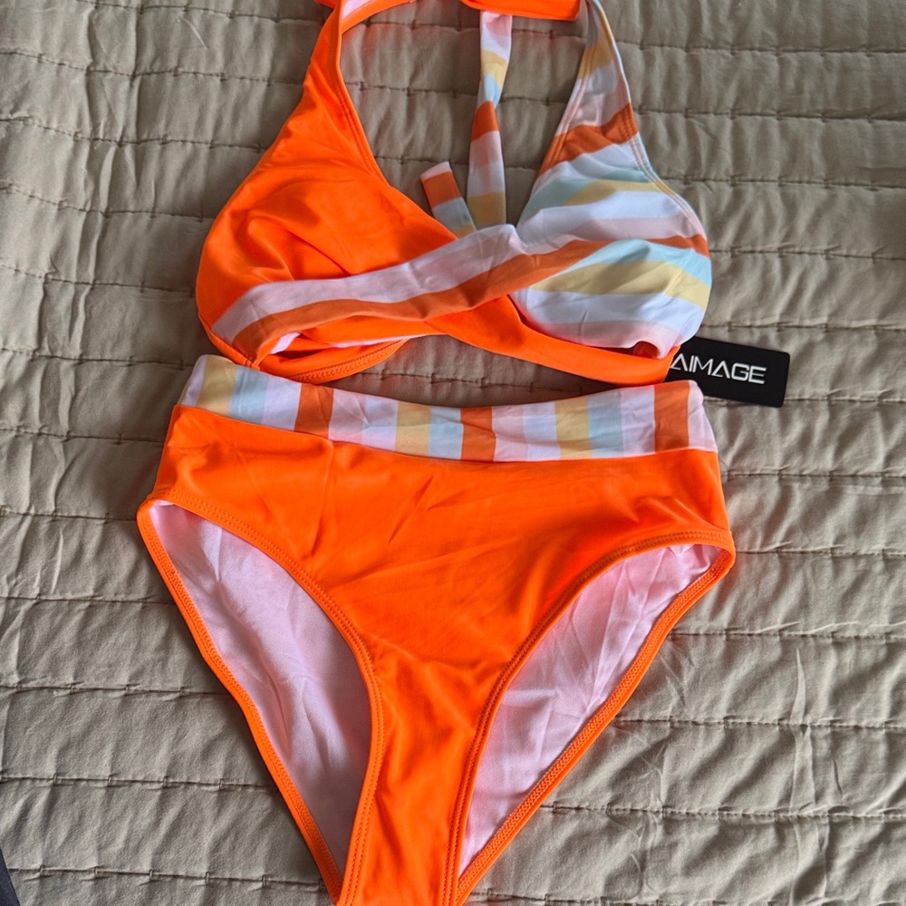 Vibrant Orange 2 pc Swim Set